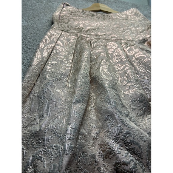 Bebe Dainty Pink Floral Metallic Brocade Maxi Skirt Elegant Formal Evening GLAM - Picture 11 of 13